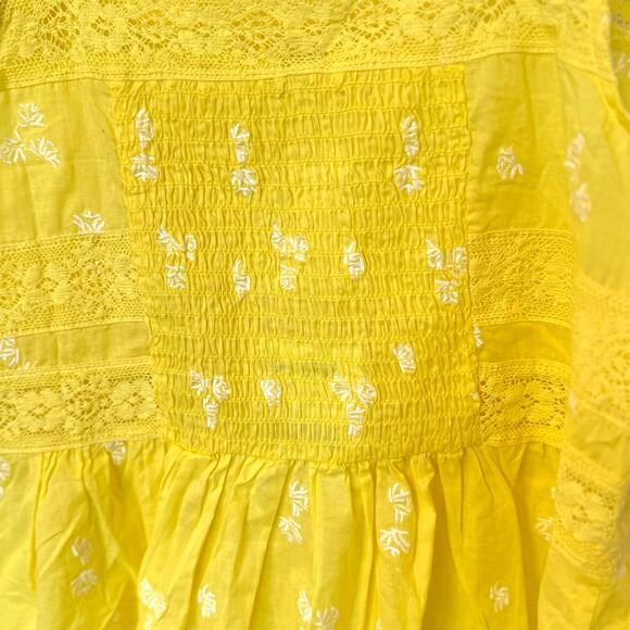 NWT Free People Beautiful Fleurs Lace Sleeve Blouse - Picture 10 of 14